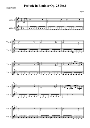 Book cover for Prelude in E minor Op. 28 No.4 - Chopin