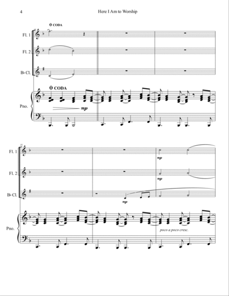 Here I Am To Worship (light Of The World) B-Flat Clarinet scores gallery preview page 5