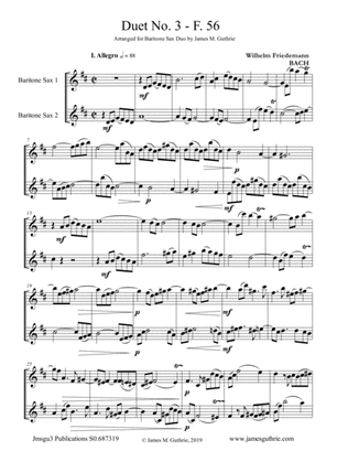 WF Bach: Duet No. 3 for Baritone Sax Duo