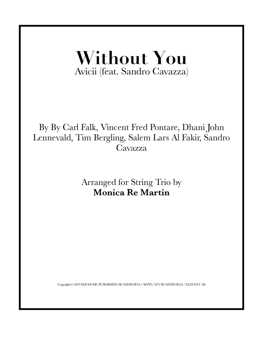Without You Feat. Sandro Cavazza String Trio scores gallery preview page 1