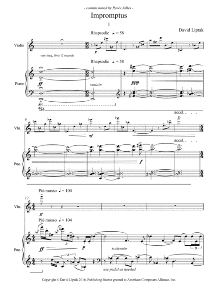 [Liptak] Impromptus Violin Solo scores gallery preview page 5