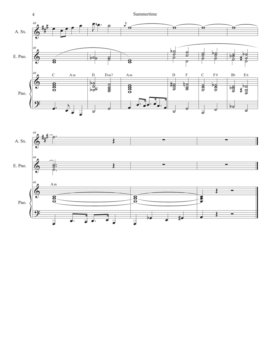 Summertime Alto Saxophone scores gallery preview page 4