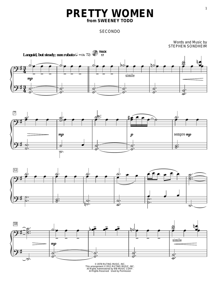 Pretty Women Piano Duet scores gallery preview page 1