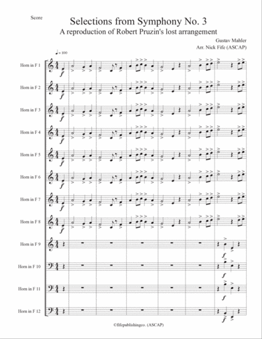 Selections from Symphony No.3 Brass Ensemble scores gallery preview page 3