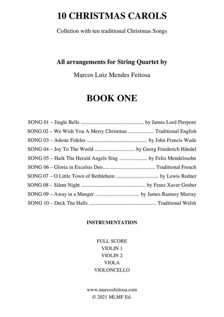 10 Christmas Carols (Book ONE) - String Quartet String Quartet scores gallery preview page 2