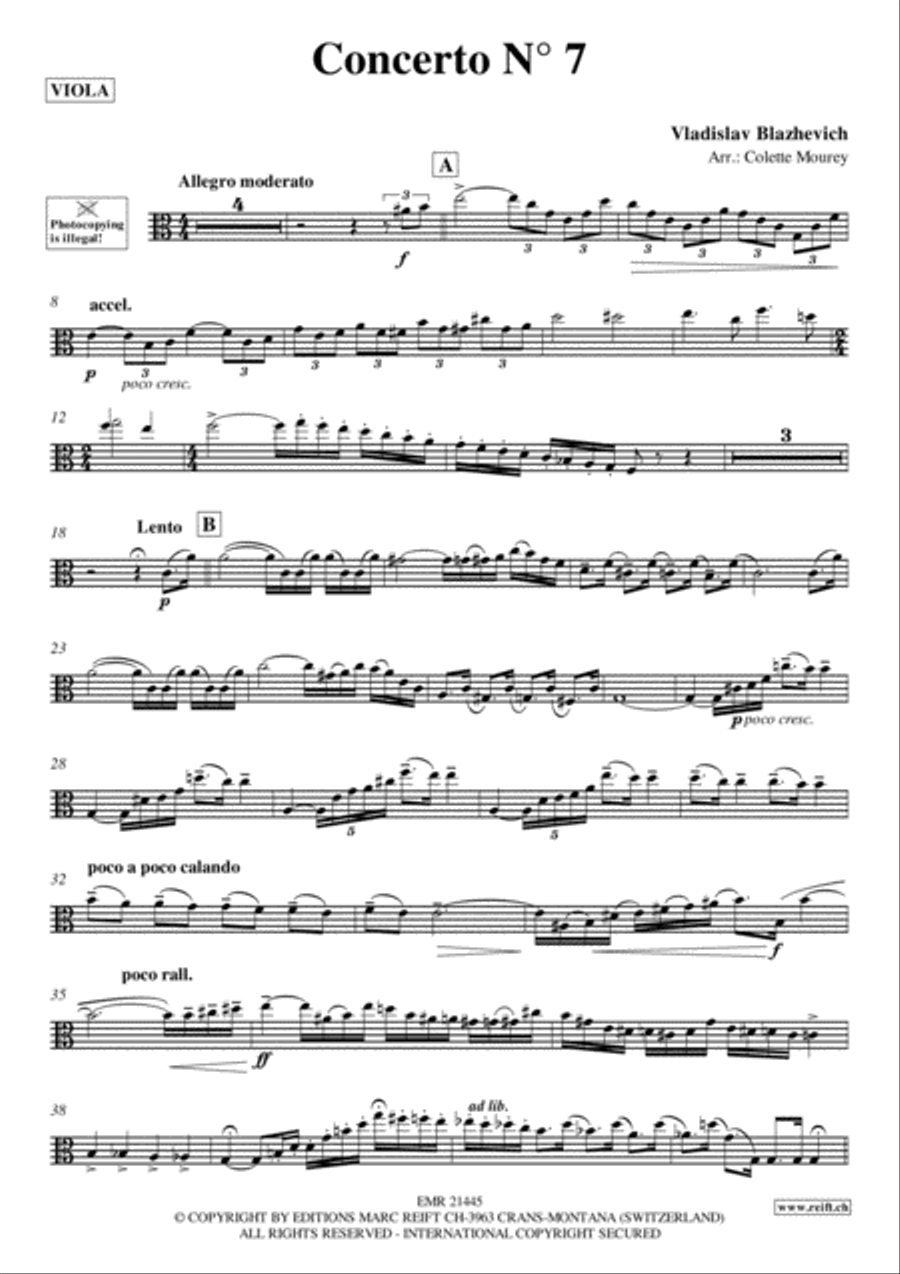 Concerto No. 7 Viola scores gallery preview page 2