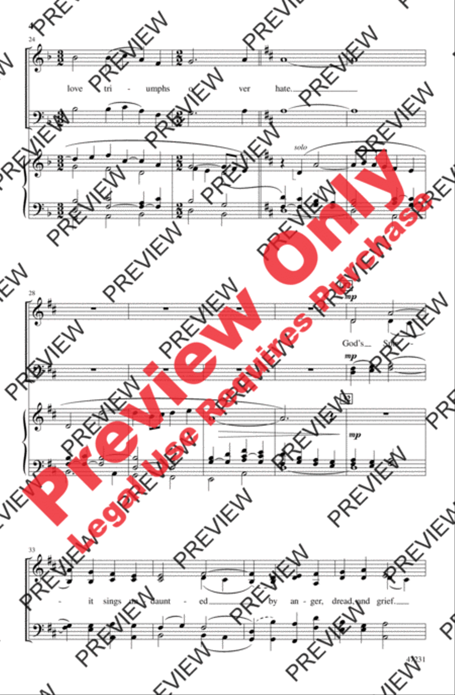 God's Song Cannot Be Silenced 4-Part scores gallery preview page 11