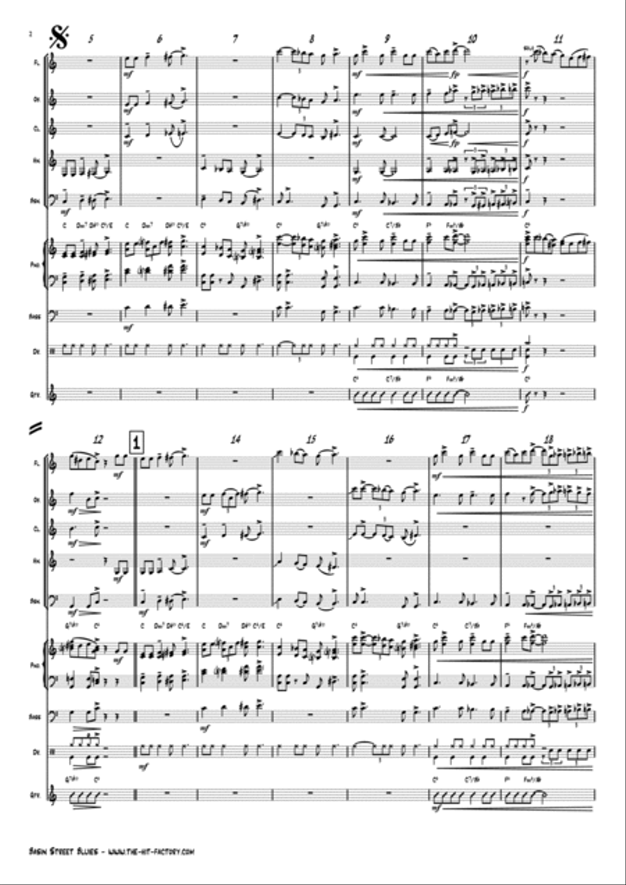 Basin Street Blues Woodwind Quintet scores gallery preview page 2