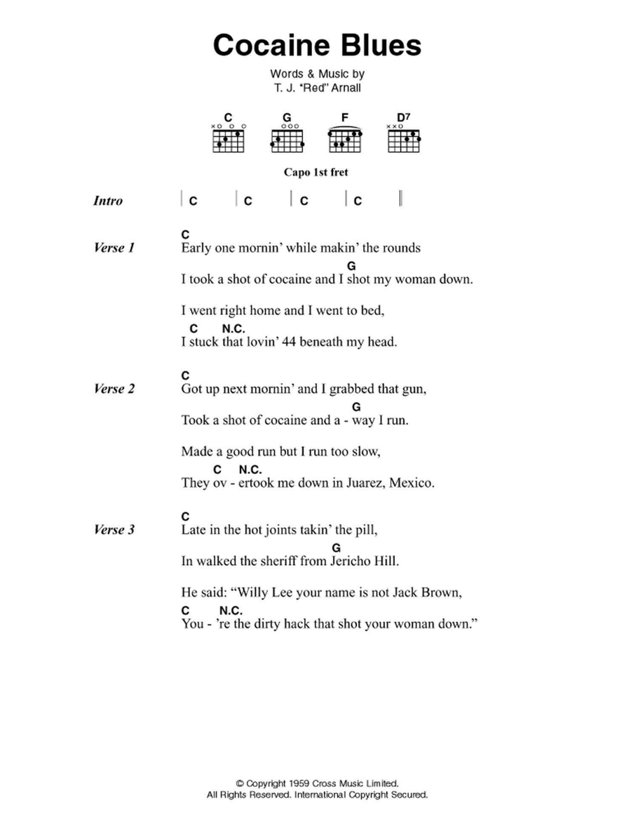 Cocaine Blues Electric Guitar scores gallery preview page 1