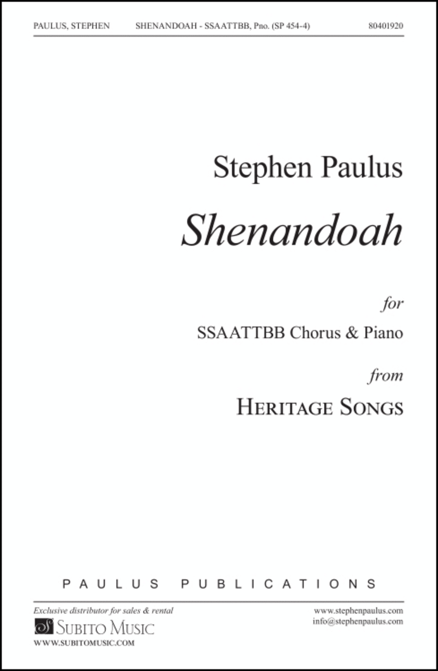 Shenandoah (from HERITAGE SONGS)