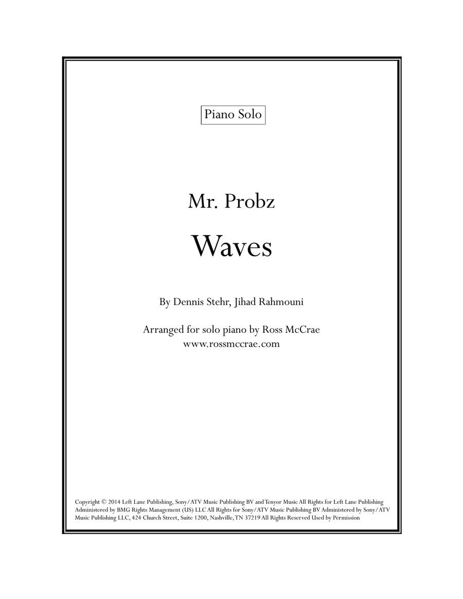 Waves Piano Solo scores gallery preview page 1