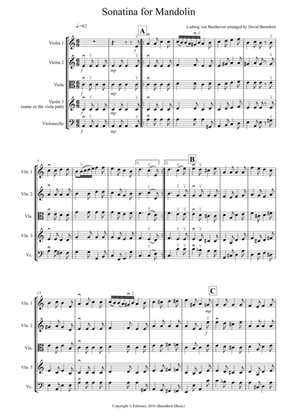 Sonatina by Beethoven for String Quartet