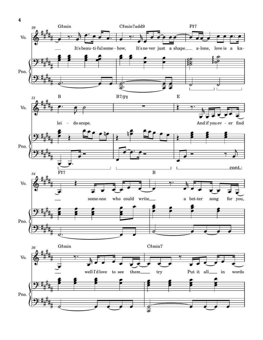 Kaleidoscope Piano, Vocal, Guitar scores gallery preview page 4