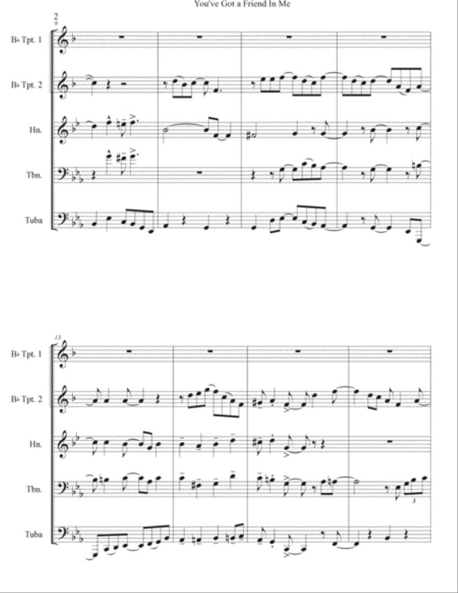 You've Got A Friend In Me Brass Ensemble scores gallery preview page 2