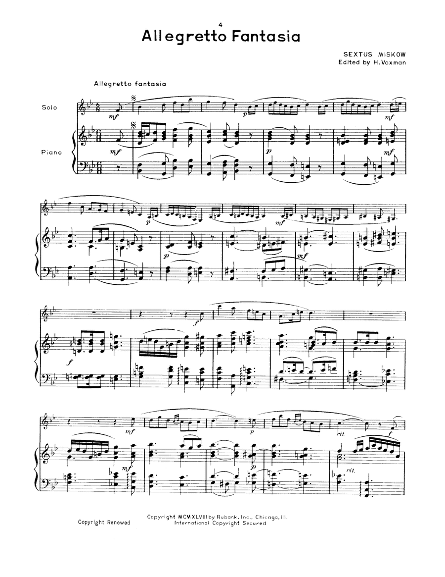 Allegretto Fantasia School and Community scores gallery preview page 1