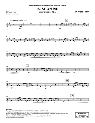 Book cover for Easy On Me (for Brass Quintet) (arr. Seb Skelly) - Bb Flugelhorn