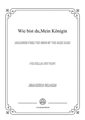 Book cover for Brahms-Wie bist du,Mein Königin,for Cello and Piano