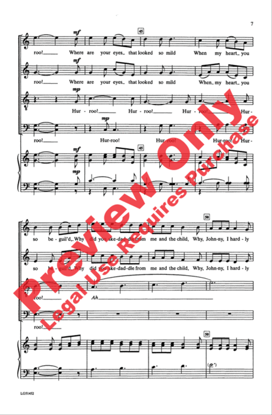 Johnny, I Hardly Knew Ye Johnny, I Hardly Knew Ye 4-Part scores gallery preview page 6