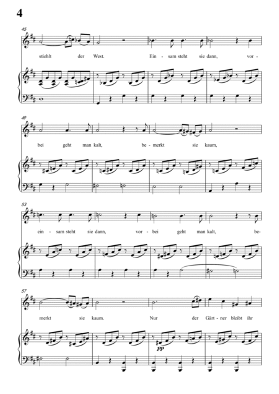 Schubert-Die Abgeblühte Linde(The Faded Linden Tree) in b minor,for Vocal and Pno Voice scores gallery preview page 5