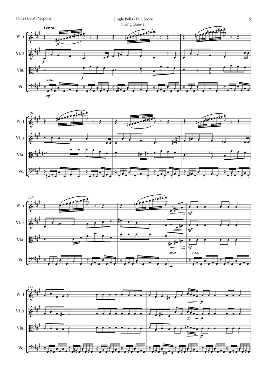 5 Christmas Songs for String Quartet plus one Bonus String Quartet scores gallery preview page 6