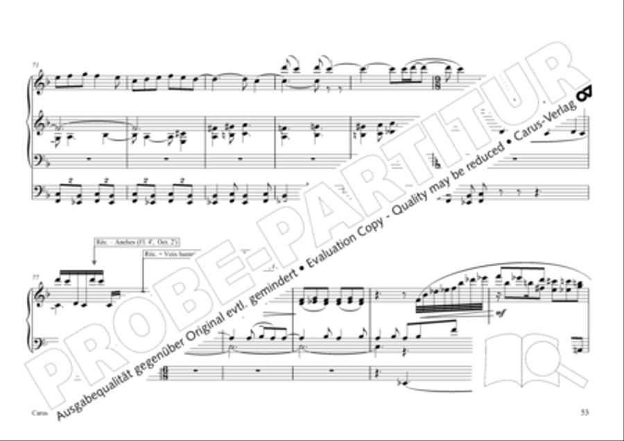 Tournemire: Funf Improvisationen fur Orgel solo Organ Solo scores gallery preview page 53