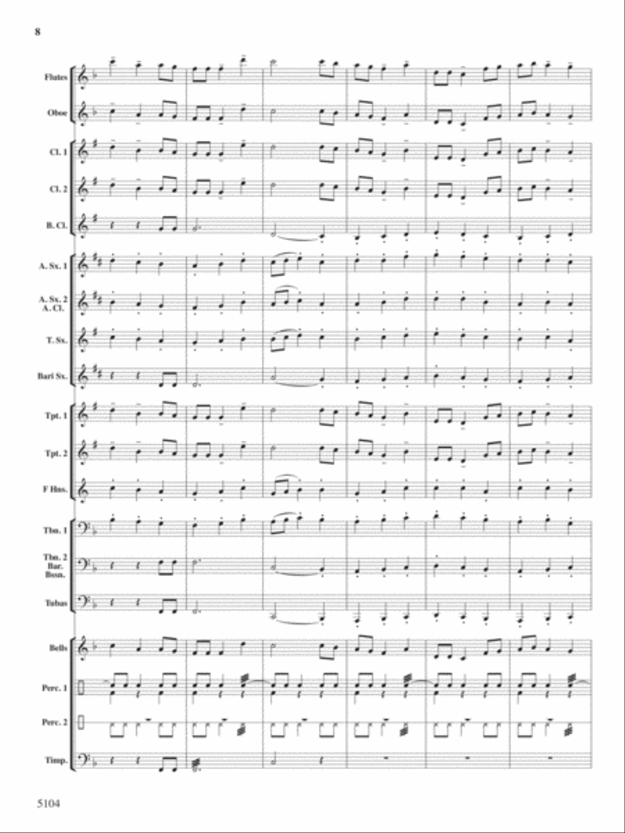 A Christmas Fantasy in 3/4 Time Concert Band scores gallery preview page 7