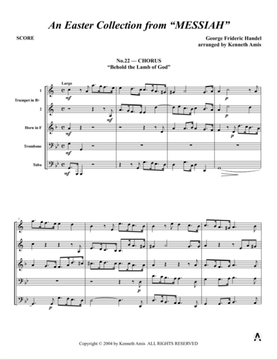 An Easter Collection from MESSIAH Brass Quintet scores gallery preview page 3