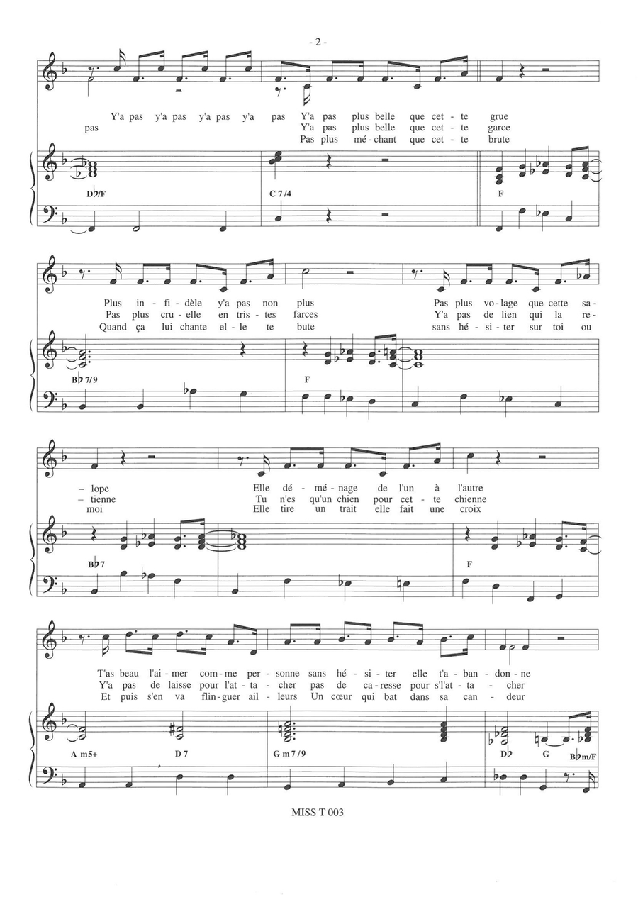 La Chienne Piano, Vocal scores gallery preview page 2