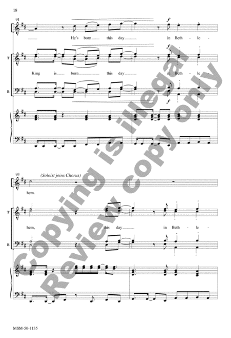 A King Is Born (Choral Score) TTBB scores gallery preview page 18