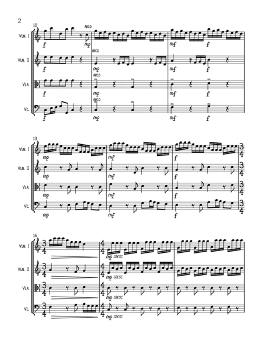 Kramer vs. Kramer Theme - String Quartet String Quartet scores gallery preview page 2