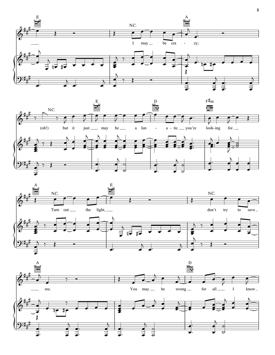 You May Be Right Piano, Vocal, Guitar scores gallery preview page 3