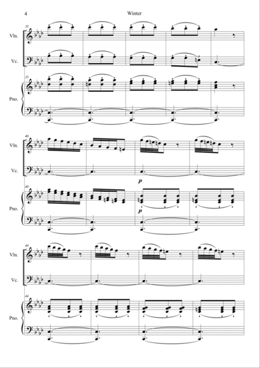 The Four Seasons: Winter 3rd Movement Piano Trio scores gallery preview page 4