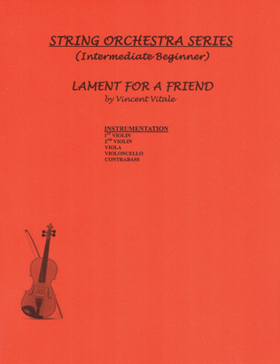 Book cover for LAMENT FOR A FRIEND (early intermediate)