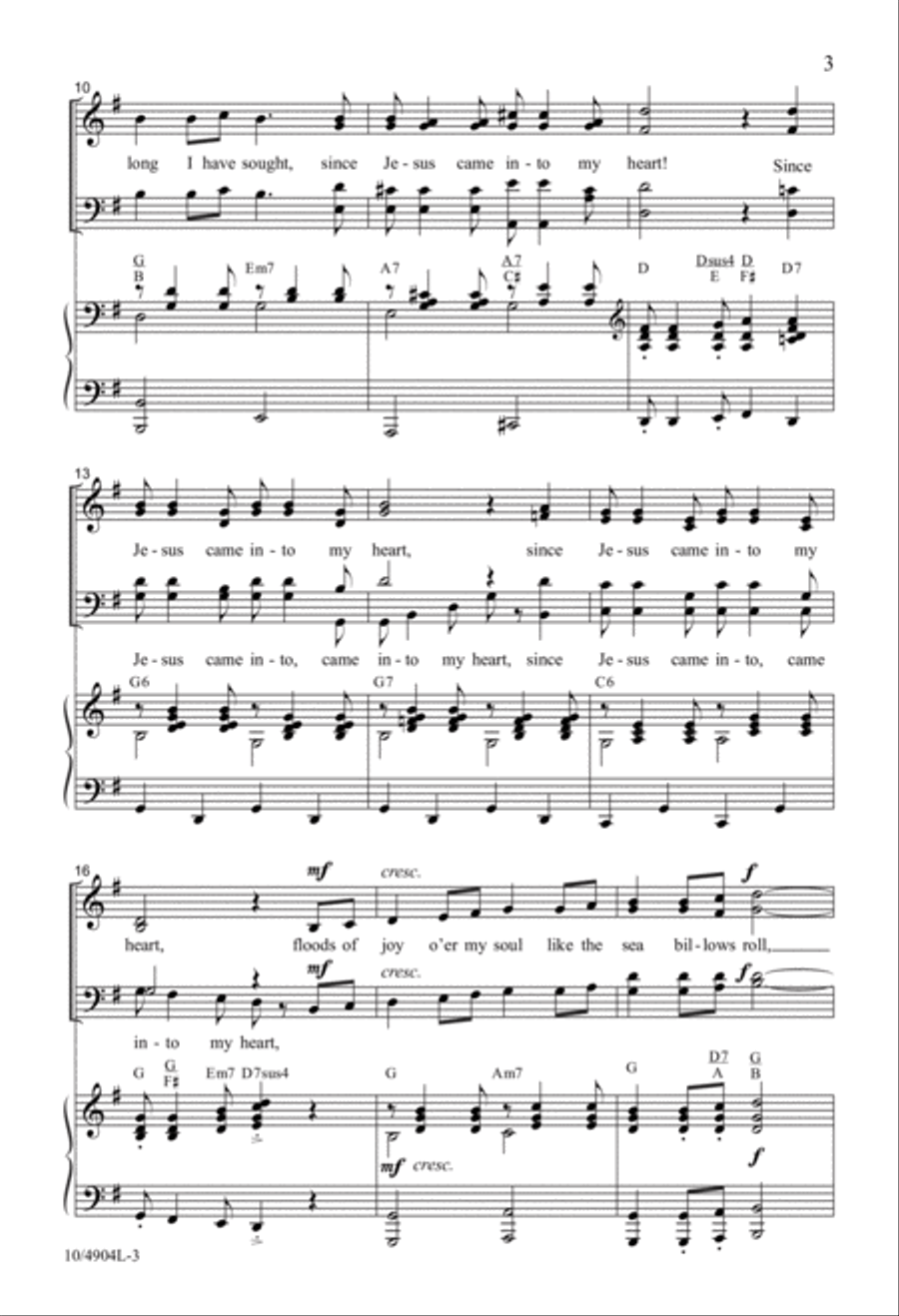 Since Jesus Came Into My Heart 4-Part scores gallery preview page 3