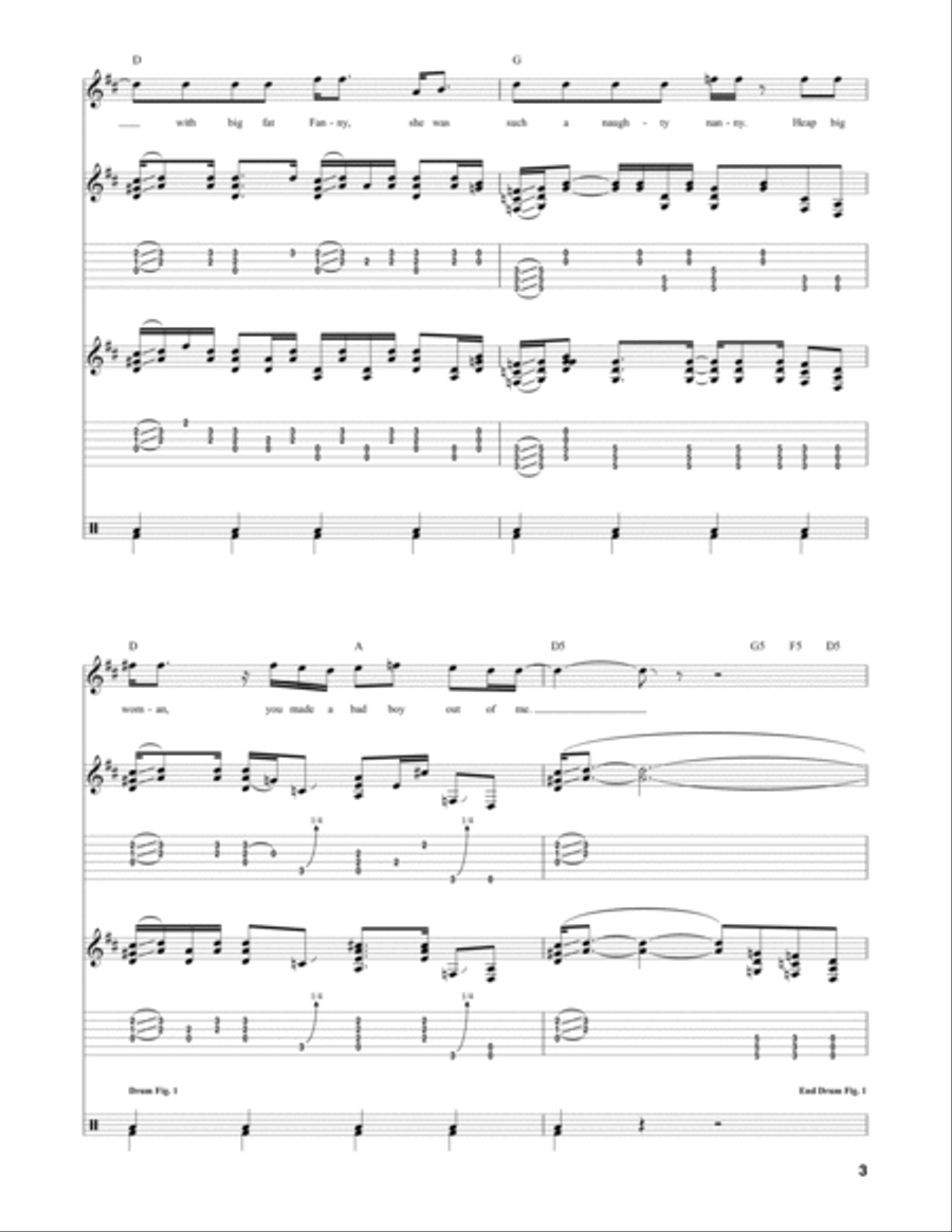 Fat Bottomed Girls Bass Voice scores gallery preview page 3