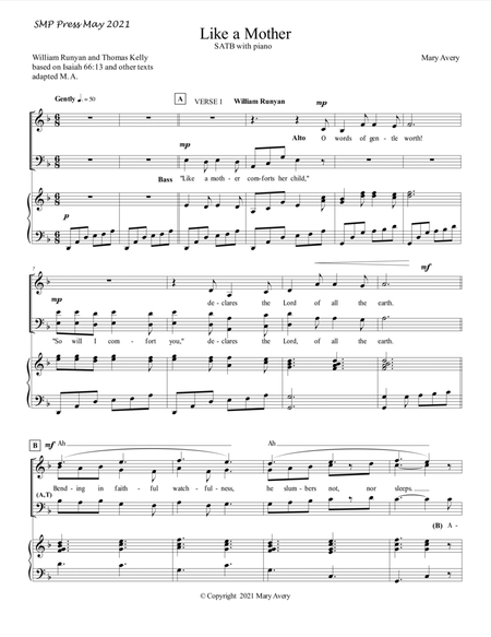 Like a Mother for SATB choir image number null