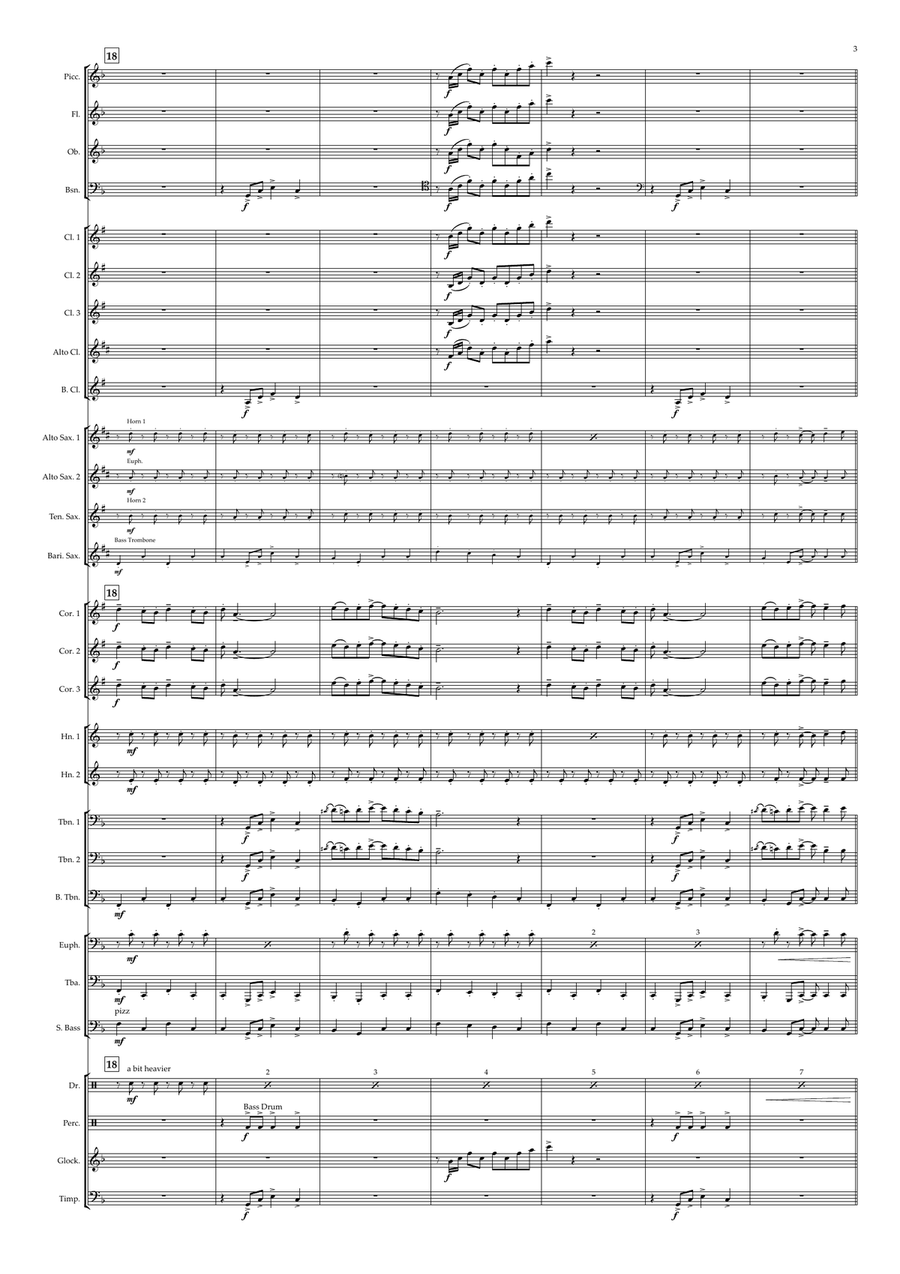 Medley: Wallace And Gromit Theme with The Wrong Trousers (Video Version Incidental) and Anti-Pest... Concert Band scores gallery preview page 3