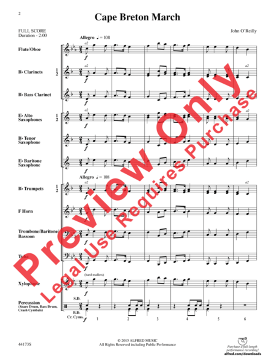 Cape Breton March Cape Breton March Concert Band scores gallery preview page 15