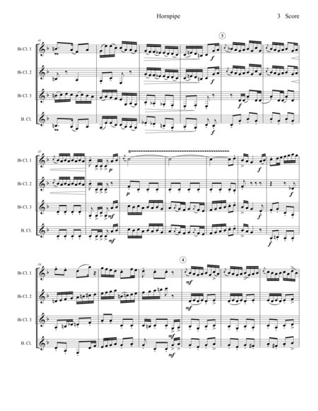 Hornpipe Set for Clarinet Quartet - Korngold image number null