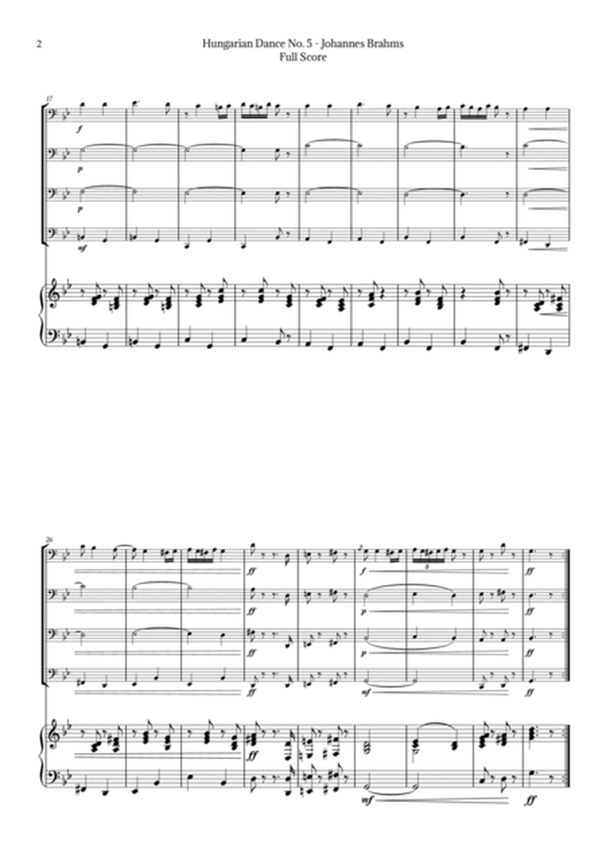 Hungarian Dance No. 5 by Brahms for Bassoon Quartet and Piano image number null