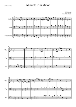 Minueto in G Minor (G.F. Handel) for String Trio
