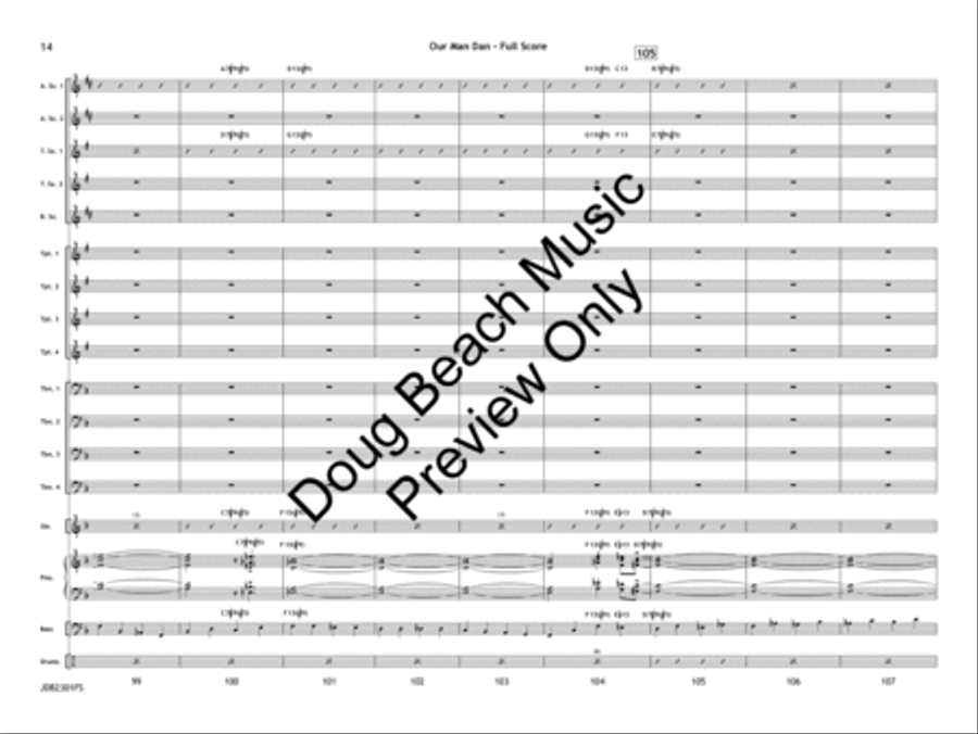 Our Man Dan (Score) Our Man Dan (Score) Jazz Ensemble scores gallery preview page 15
