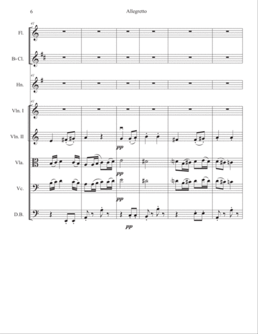 Beethoven Symphony 7, movement 2, abridged Chamber Orchestra scores gallery preview page 6