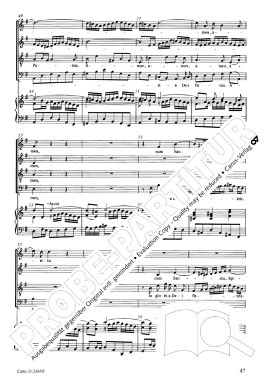 Mass in G Major 4-Part scores gallery preview page 48