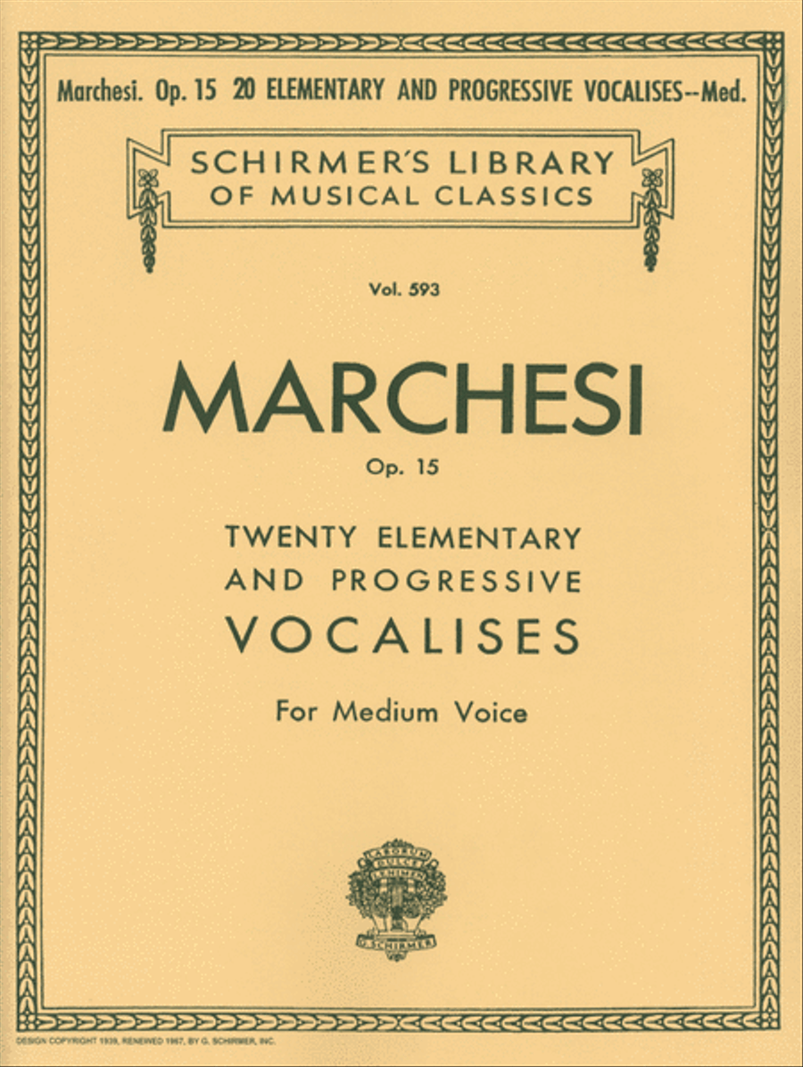 20 Elementary and Progressive Vocalises, Op. 15 Medium Voice scores gallery preview page 1