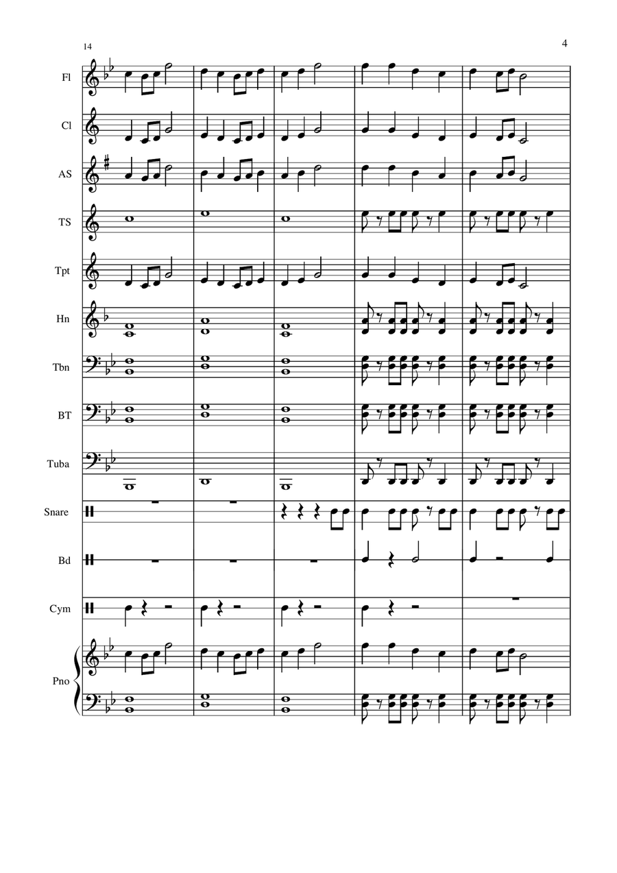 Beijing Folk Song Concert Band scores gallery preview page 4