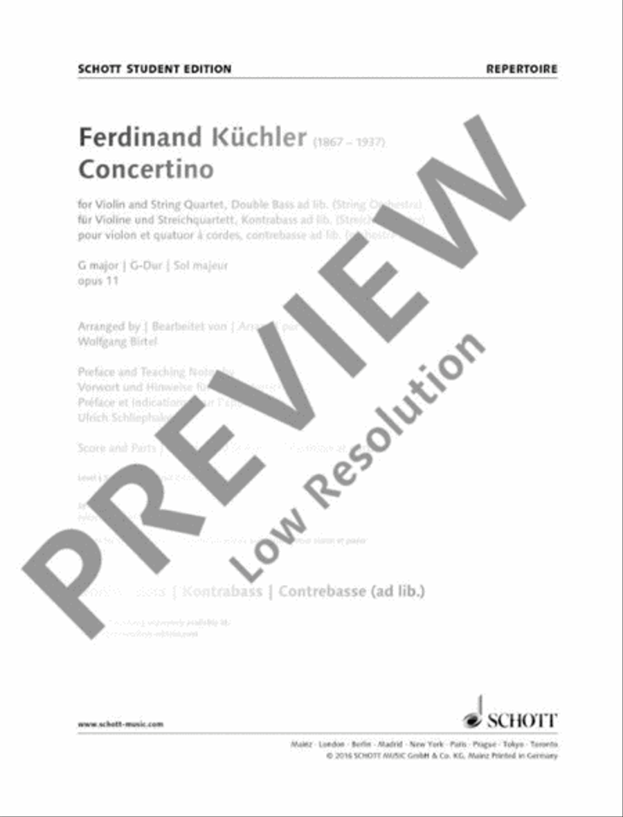 Concertino G major Double Bass scores gallery preview page 2