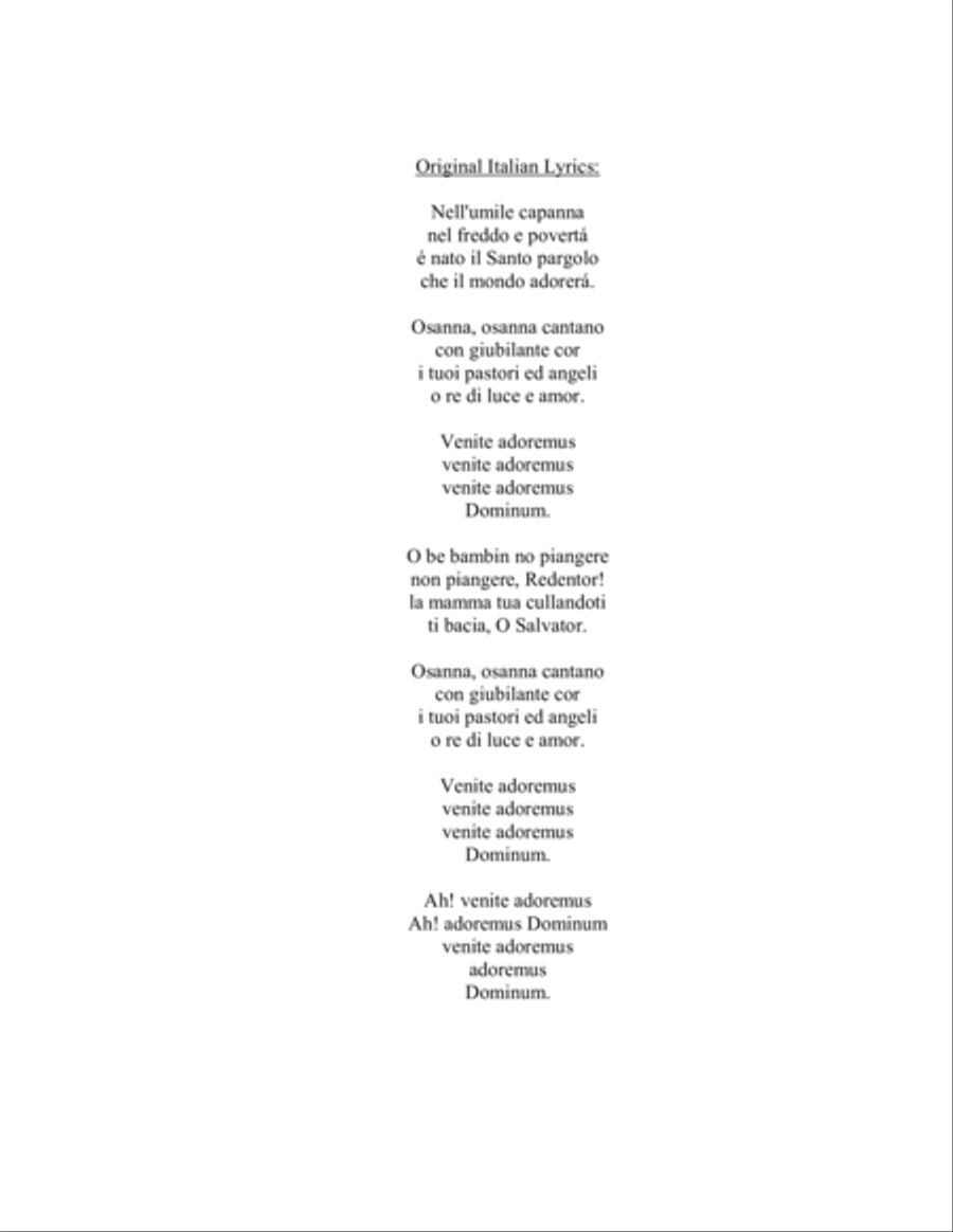 Gesu Bambino for Mezzo Soprano Voice Orchestra, Score and Parts and new English Lyrics Full Orchestra scores gallery preview page 4
