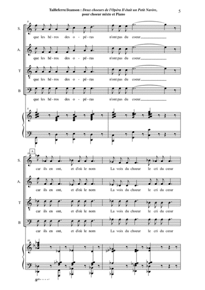 Germaine Tailleferre: Two Choruses from "Il était un Petit Navire" for SATB chorus and piano