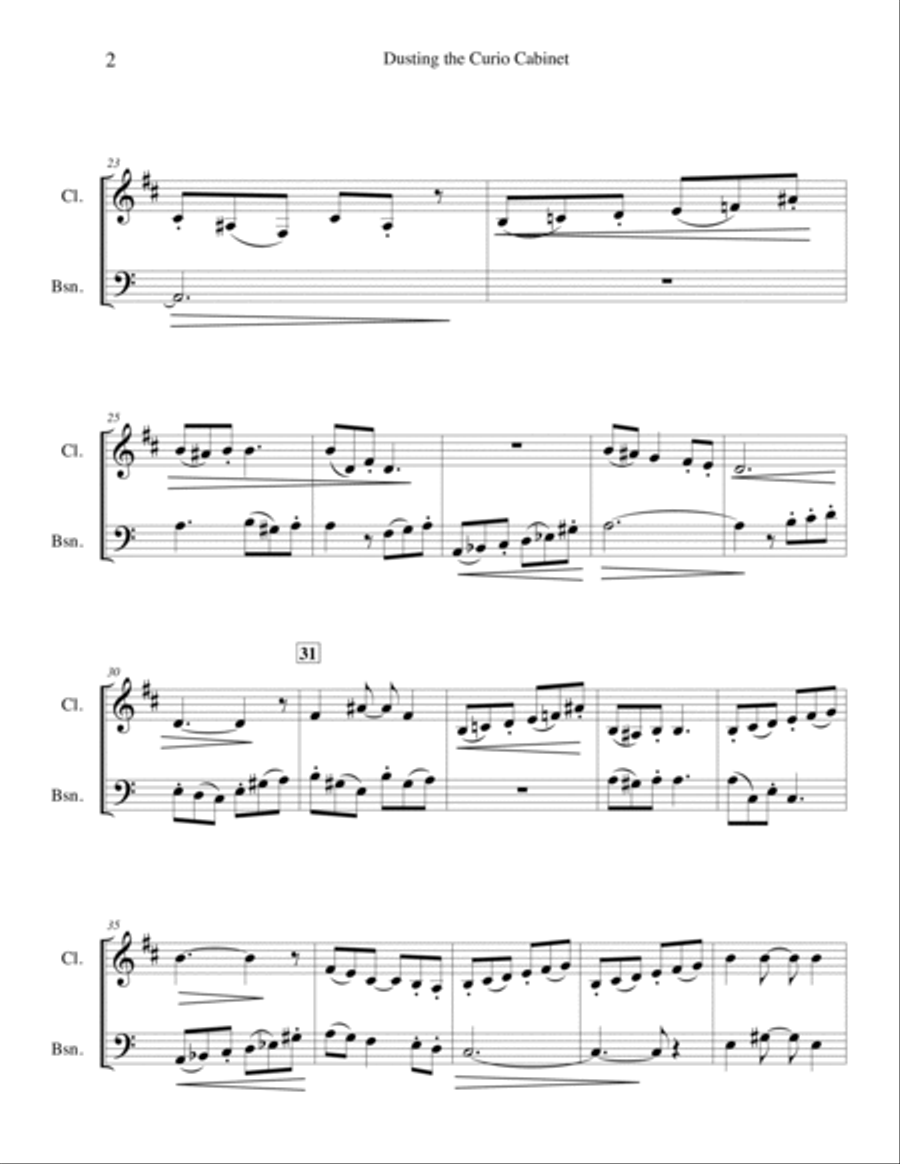 Dusting the Curio Cabinet duet for clarinet and bassoon Woodwind Duet scores gallery preview page 3